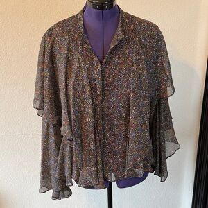 Ted Baker Multicolor asymmetrical Floral Blouse